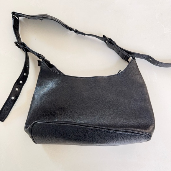 Steve Madden Black Vegan Leather Shoulder Bag